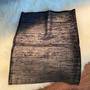 BCBG MaxAzria metallic bandage skirt